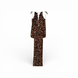 Leopard Print Cold Shoulder Jumpsuit